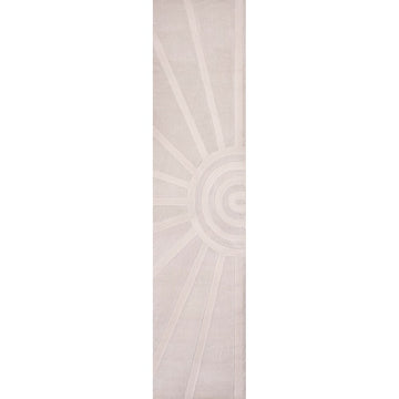 Nordic MidCentury Scandinavian Abstract Sun Two-Tone High-Low Area Rug